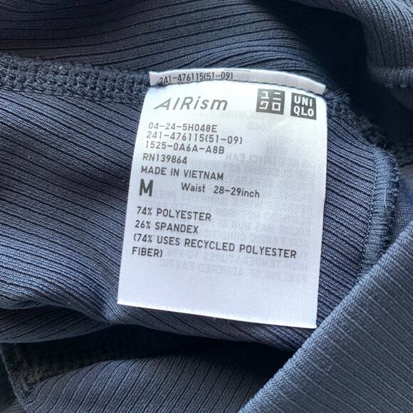 Uniqlo AIRism Soft Ribbed Flare Leggings in Navy Blue - Picture 8 of 9